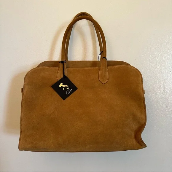 Claudia Firenze Tan Suede Row Handbag - Picture 1 of 7